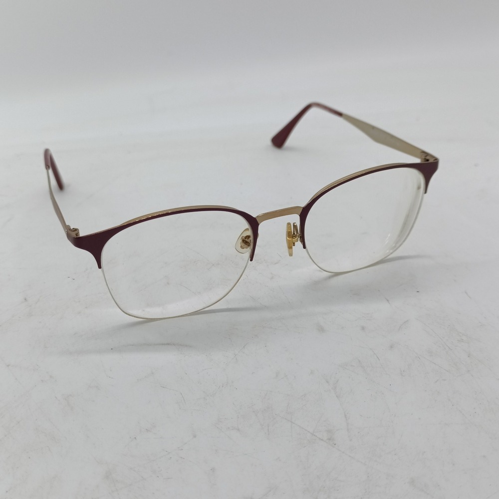 Ray-Ban RB6422 3007 Burgundy Gold Half Rim Eyeglasses Frames Only 109